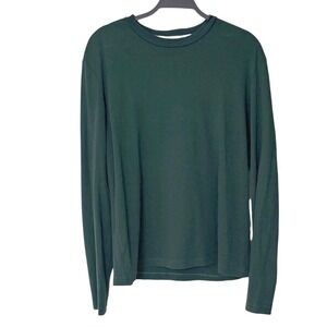 Hudson Wellesley Men's Long Sleeve Shirt Size L Dark Forest Green 100% Cotton